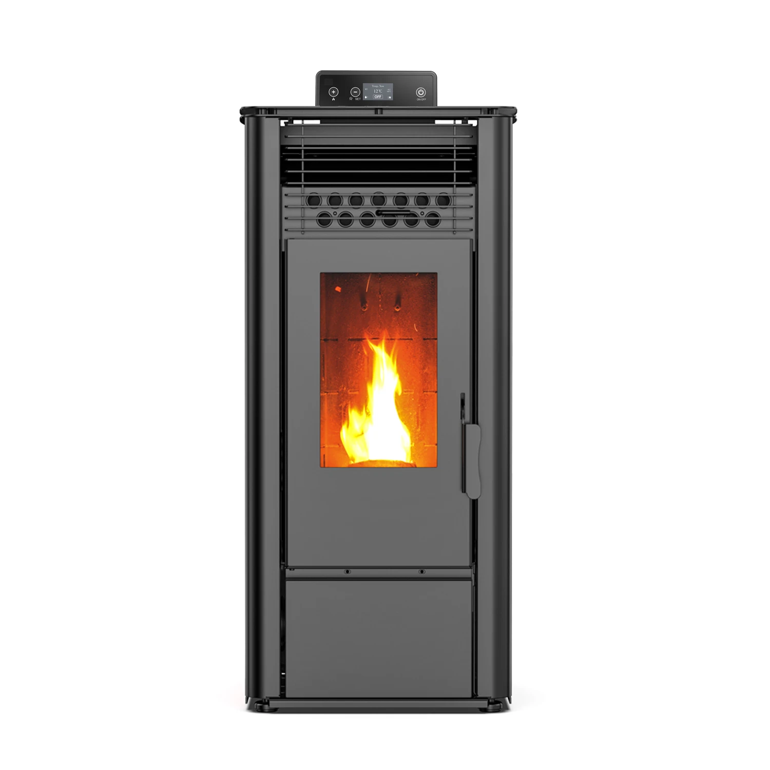 Estufa de pellets Wifi moderna de alimentación automática KM1009A, chimenea de 10,2 kW, estufa de pellets sin humo con pantalla de Control de 1,7 pulgadas