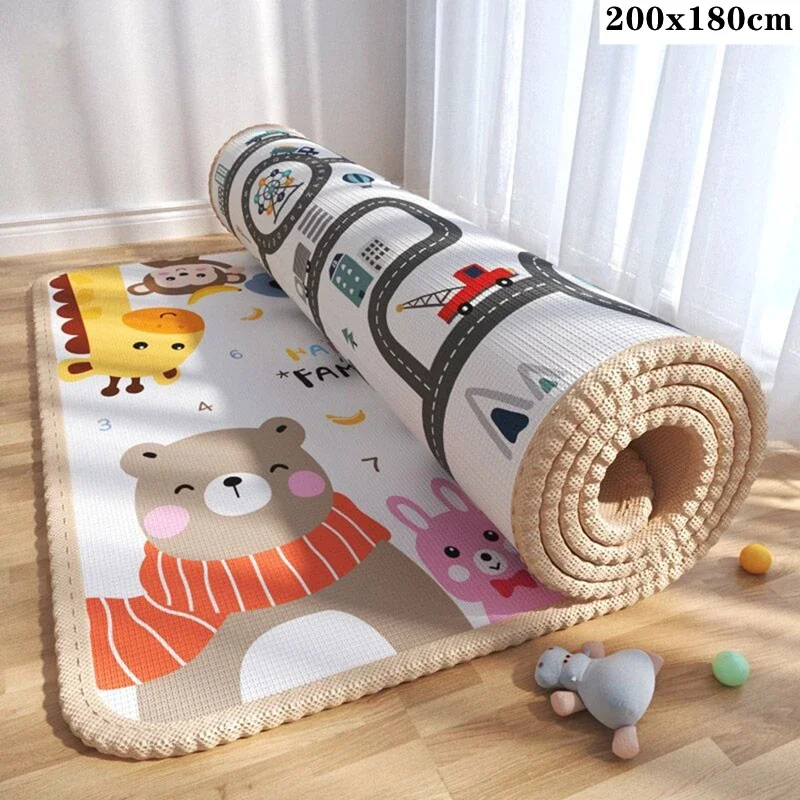 Large Size 200*180cm Play Mats for Children's Safety Mat 1cm EPE Environmentally Friendly Thick Baby Crawling Folding Mat Carpet