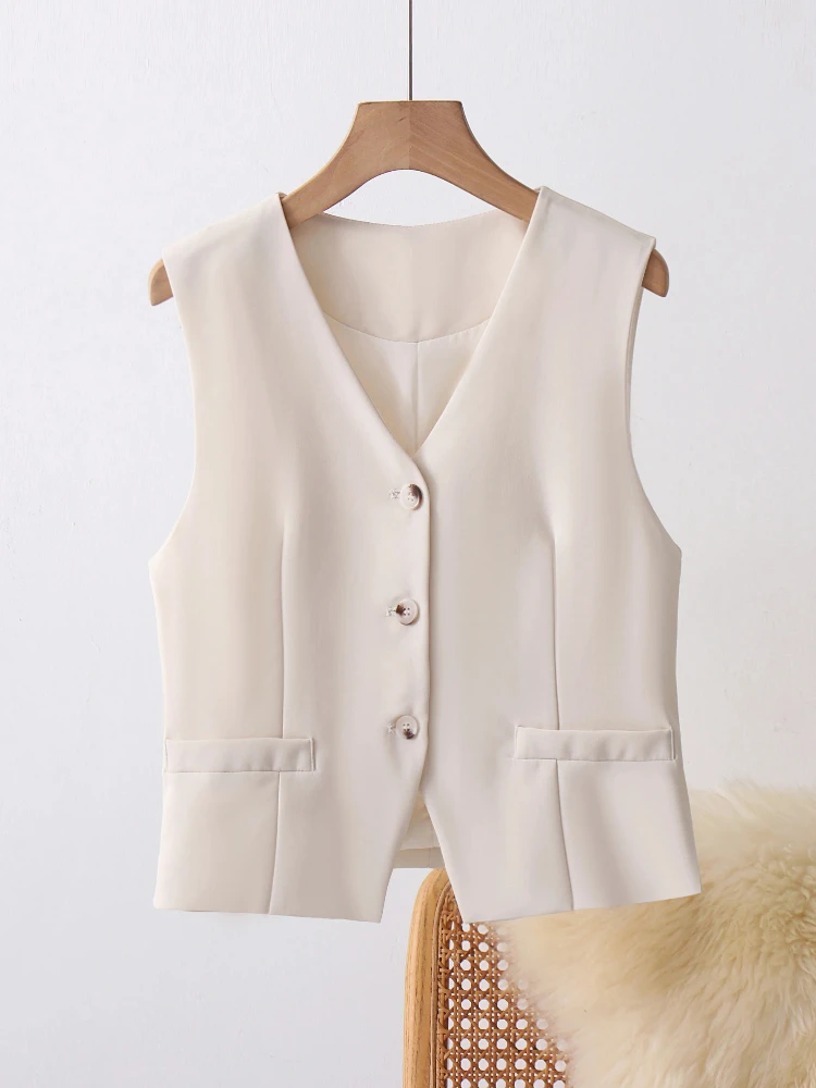 

Fashion Trend Suit Jacket Elegant Women's Temperament Short Sleeve Simple V-neck Single Breasted Small Coat Ca new in outerwears