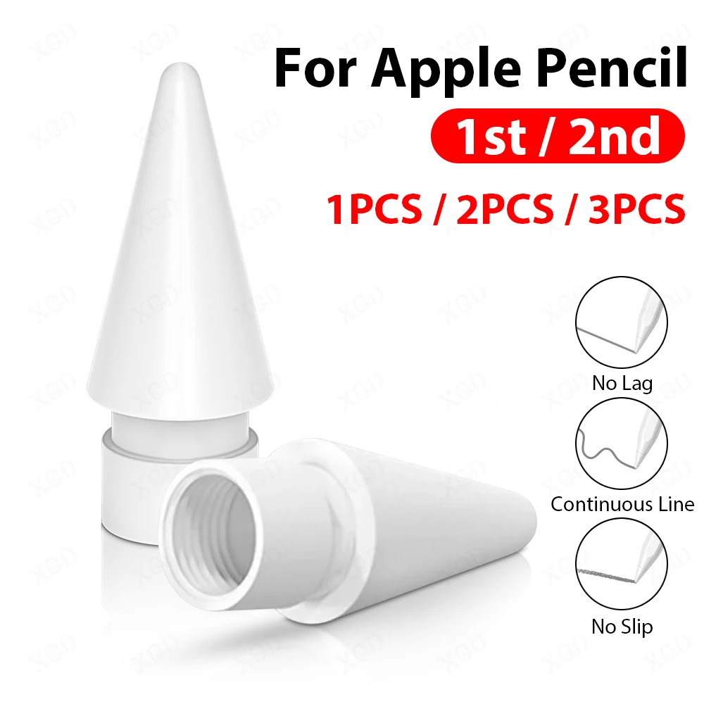 1/2/3 Uds puntas de lápiz para Apple Pencil 1a y 2.a generación punta de lápiz iPencil para Apple iPad Pro Air Stylus Pen accesorios de punta de repuesto