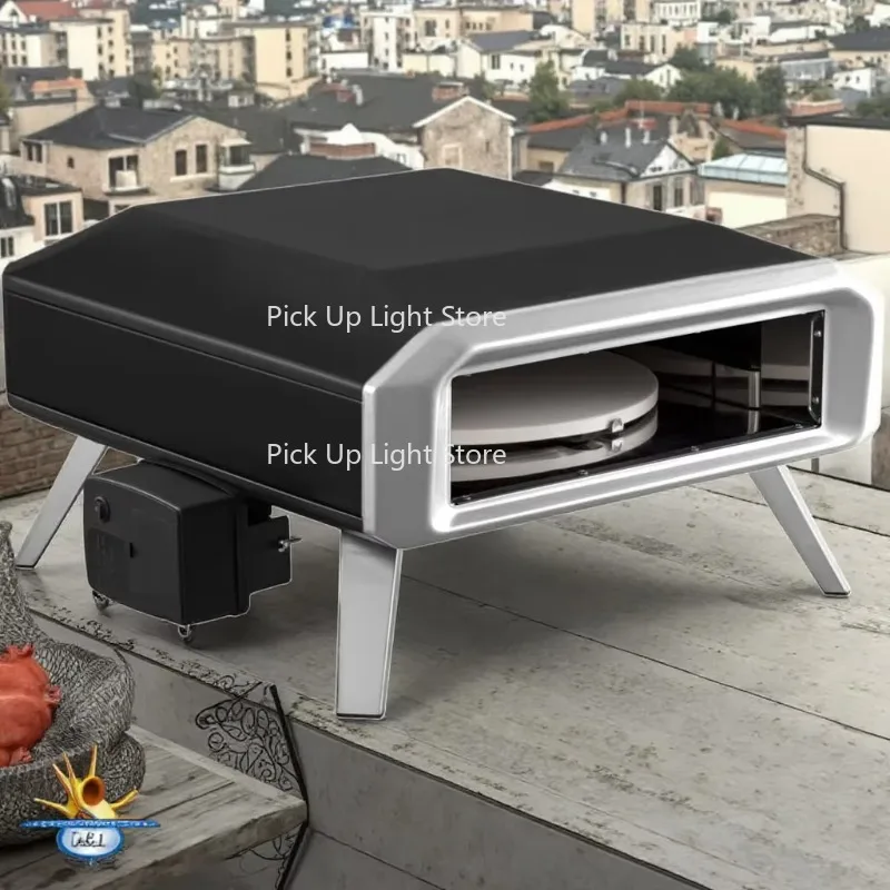 

Certified 16-Inch Auto Rotation Outdoor Pizza Oven and BBQ Grill Nice Quality at a Good Price for Gardens