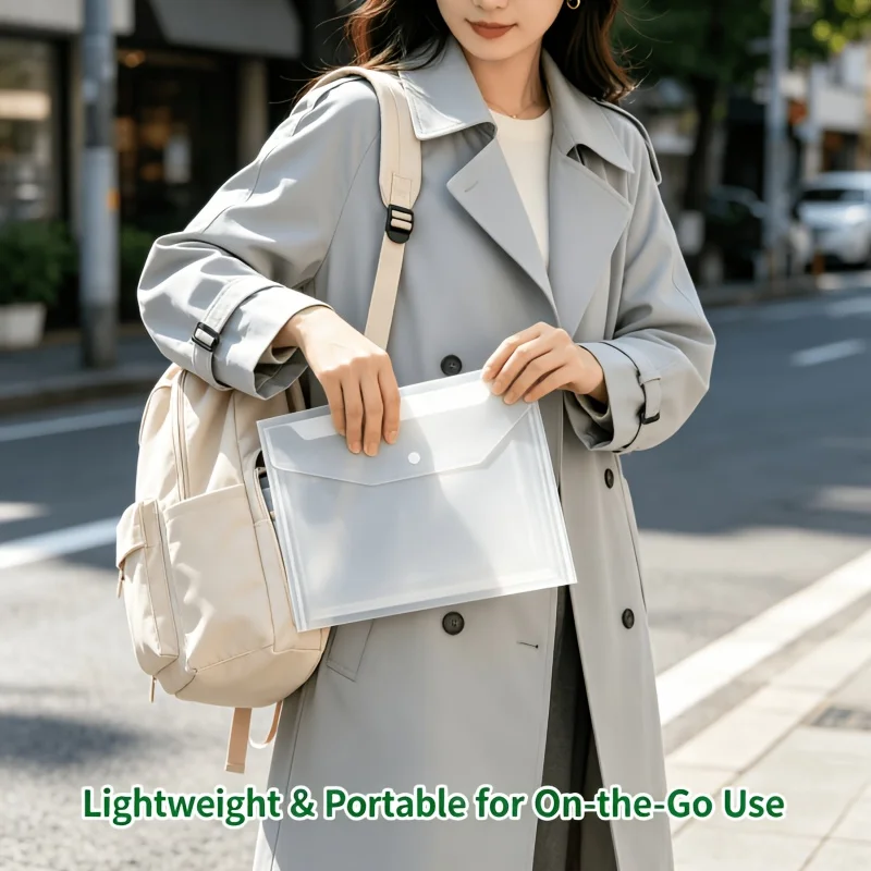43‑Pack A5 PP Snap‑Closure Document Pouches , Receipt & Business Document Folders for Home Travel School Office Storage