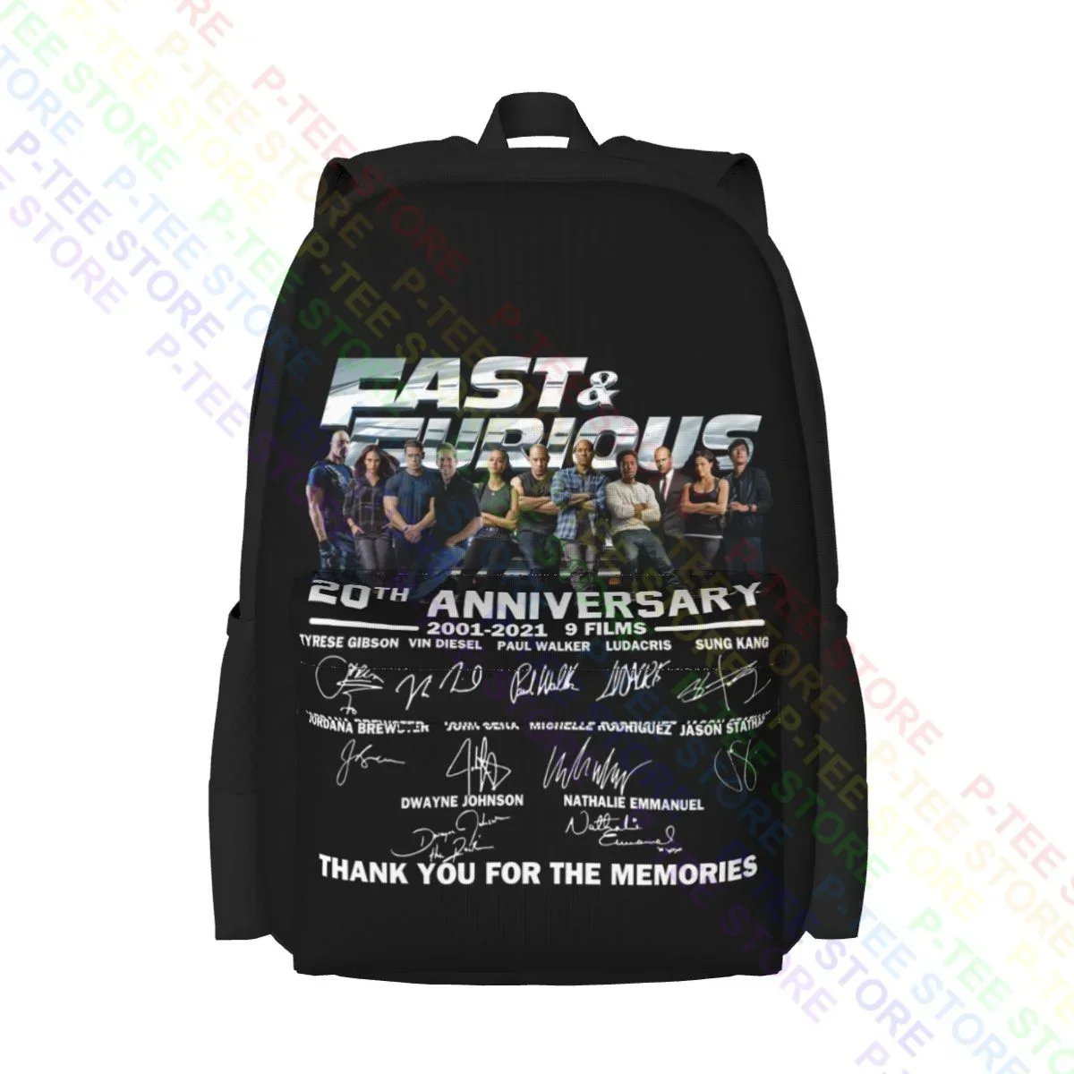 Fast And Furious 20Th Anniversary 2001-2021 Large Capacity Backpack Cute Backpack Personalised Outdoor Running