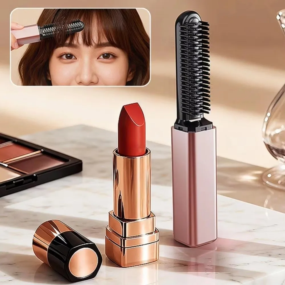 

USB-расческа для выпрямления волос с подогревом, легкая, беспроводная, для челки, с отрицательными ионами, не повреждает волосы