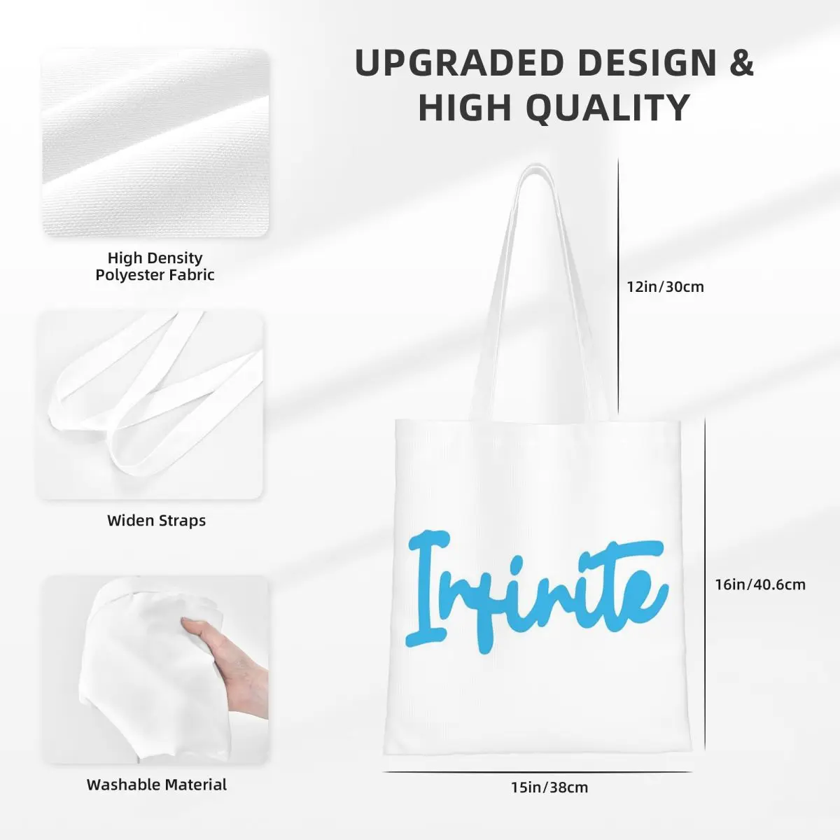 Caylus Merch Infinite Shopping Bags Canvas The Tote Bag Folding for Ladies Shoulder Tote Travel Handbag