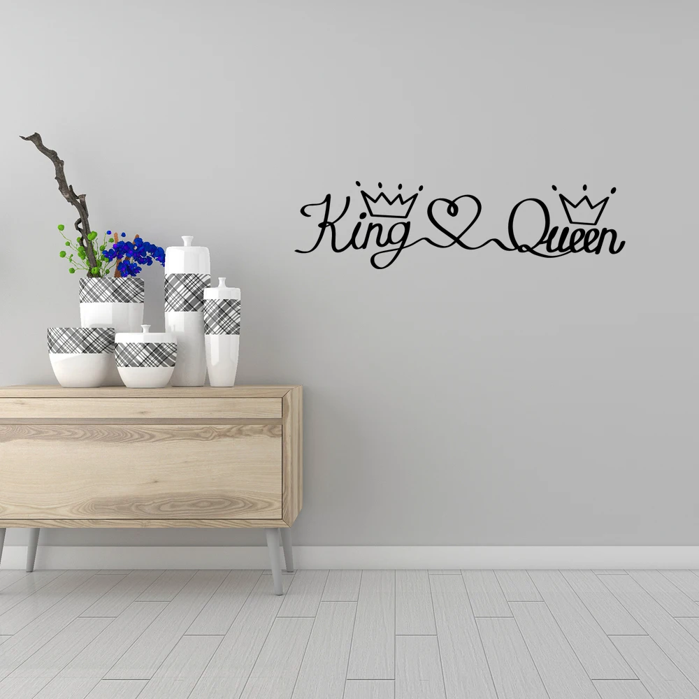 1 pc romantic king and queen with crown Wall Stickers Self Adhesive Art Wallpaper For Rooms Home Decor Decoration Accessories