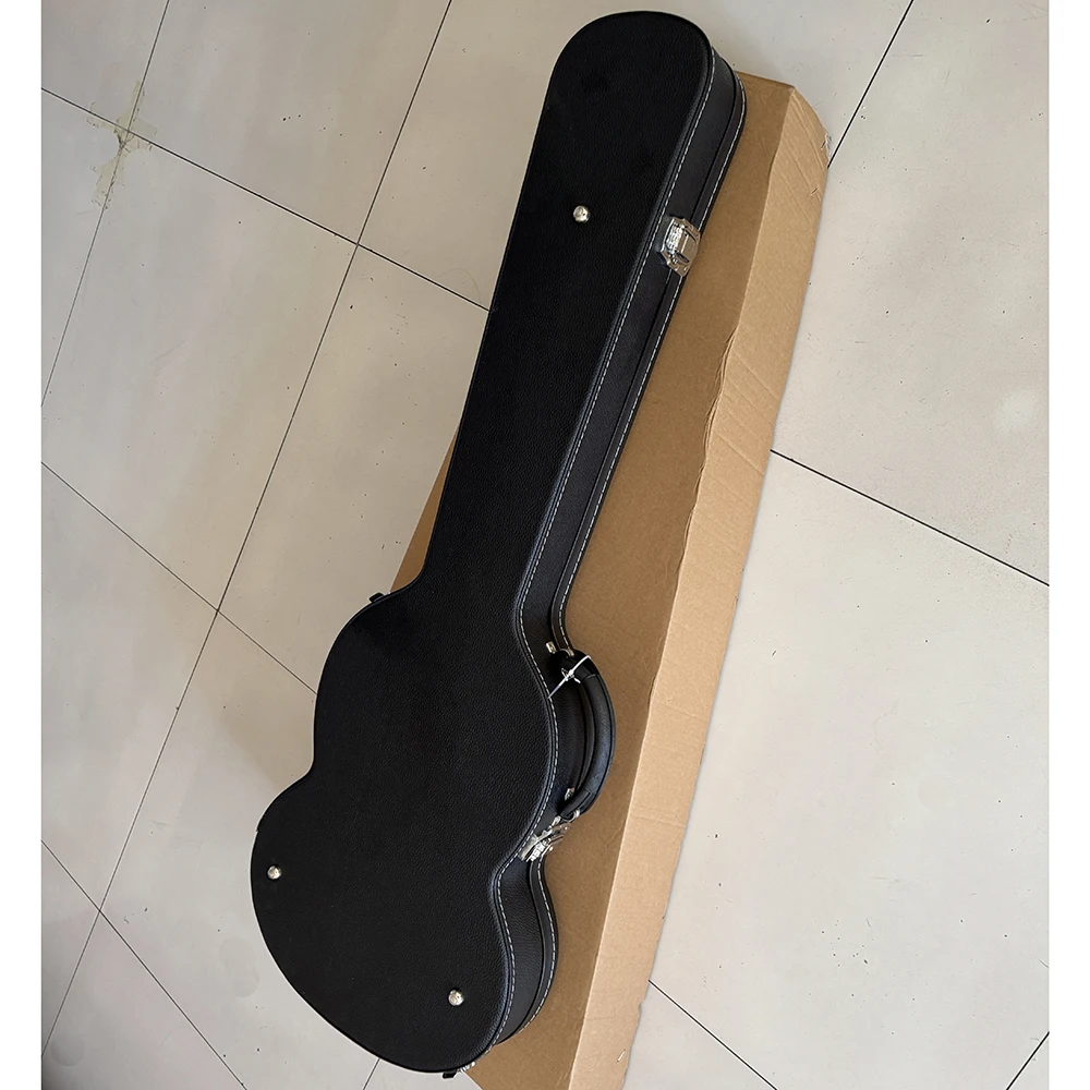 High quality guitar case for Gibson SG electric guitar case, black hard case with black lining