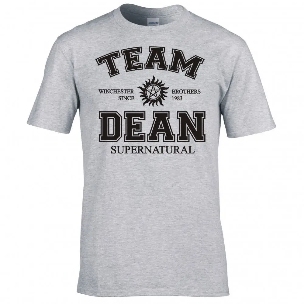 Сверхъестественная футболка «Дин команда», новинка, топы с коротким рукавом стандартного кроя