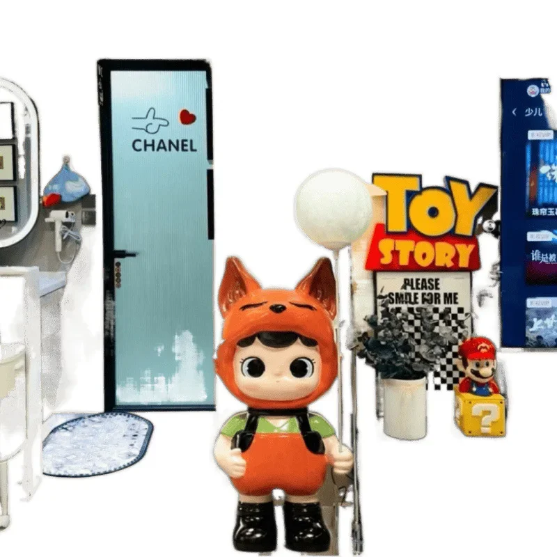 

Large cartoon creative floor ornament, piggy bank home living room decoration with stereo