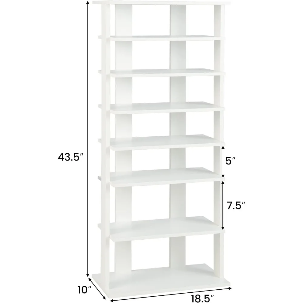 8 Tiers Vertical Shoe Rack, Patented Space Saving Corner Shoe Rack for 14 Pairs, Narrow Shoe Rack for Front Door Entryway