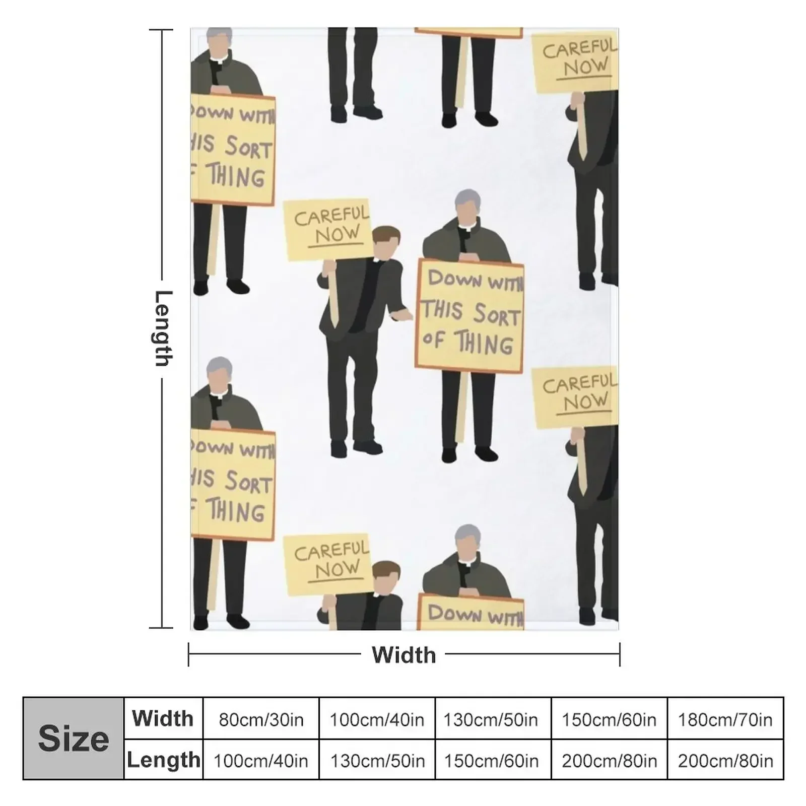 Father Ted Careful Now Quote Throw Blanket couch cozy soft plush fuzzy picnic outdoor blanket