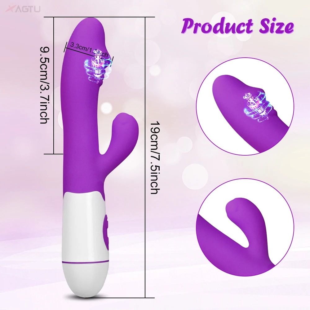 Rabbit Vibrator for Women Vagina G-Spot Vibrator Clit Nipples Stimulator Female Masturbation Battery Powered Sex Toy for Women