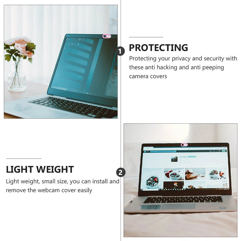 

2Pcs Webcam Privacy Cover Slide Ultra-Thin ABS Webcam Shield Compatible Laptop Computer Tablet Web