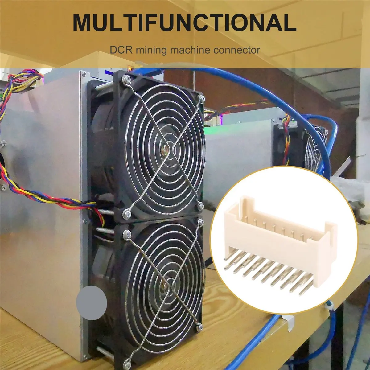 25Pcs BTC BCH ZEC ETH Miner Connector 2X9P Male Socket Suitable for Asic Miner S9 Z11