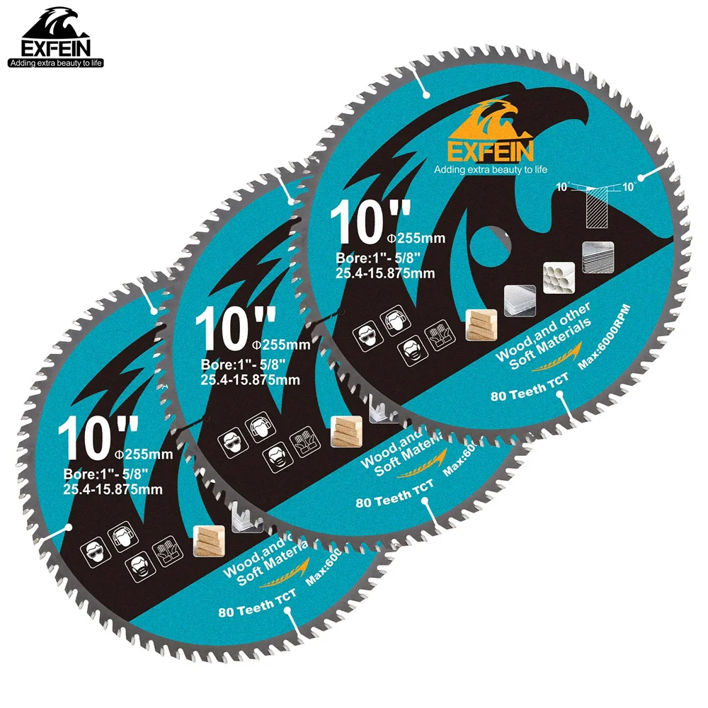 

EXFEIN 1pc TCT Circular Saw Blades for Hand Circular Saws Wood Working Plastic Dimensions Professional Cutting Disc
