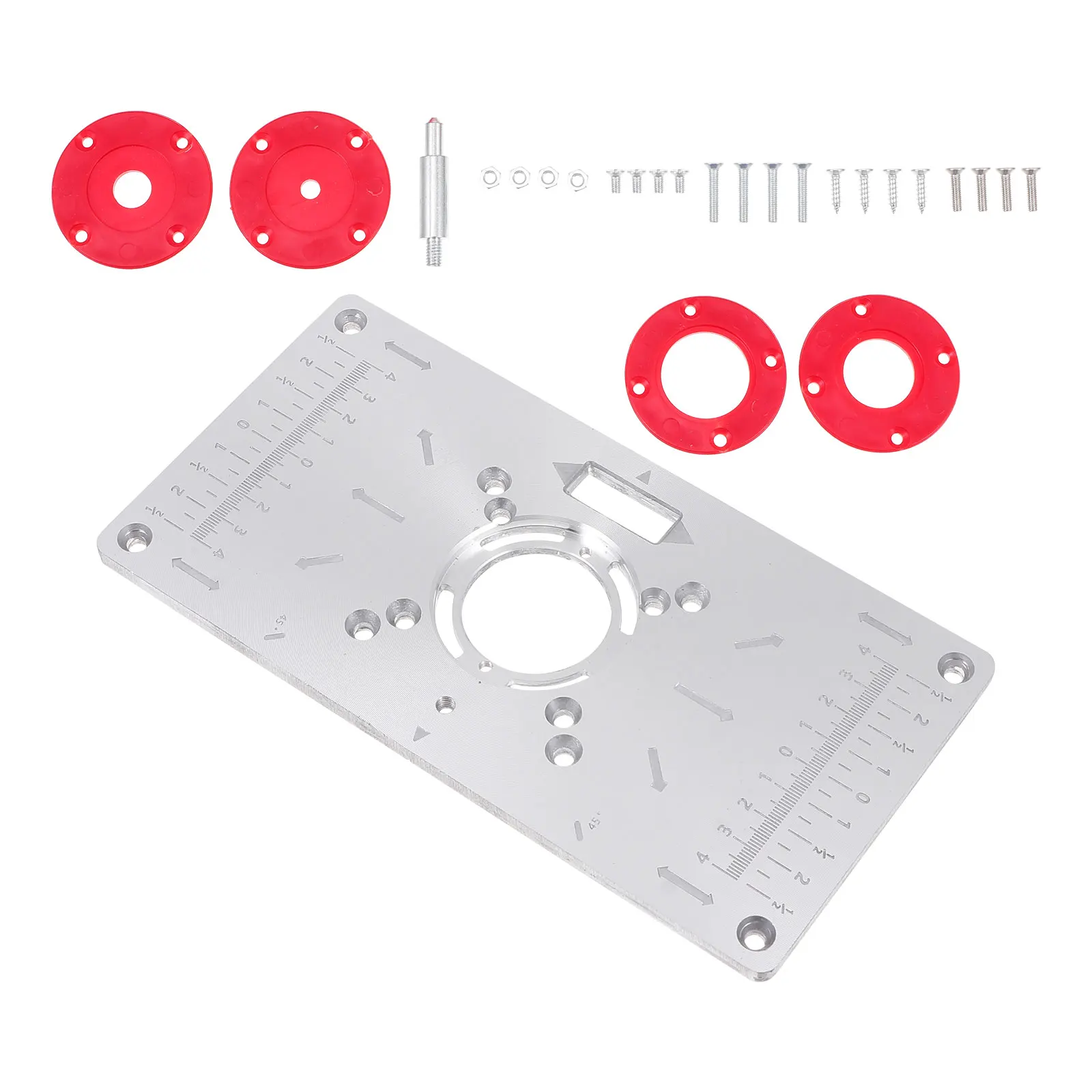 

1 Set Aluminum Alloy Router Table Insert For Woodworking Trimming Flipping Accurate Center Hole Durable Diy Carpenter Tools
