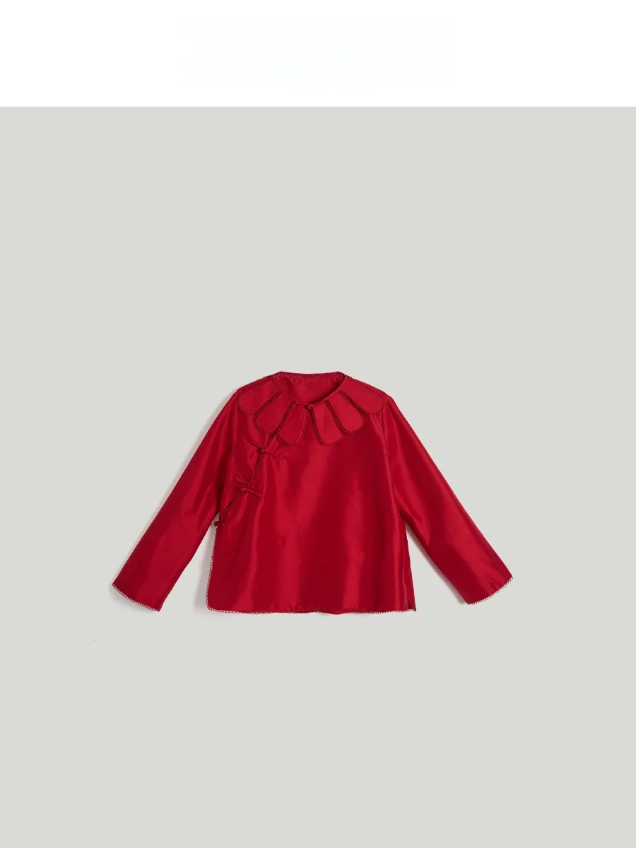 

TOFOD Floyd Heavyweight Silk irt Song Sle Aesthetic High End Loose New Chinese Sle Ma Quan Breathable Long Sve Women...