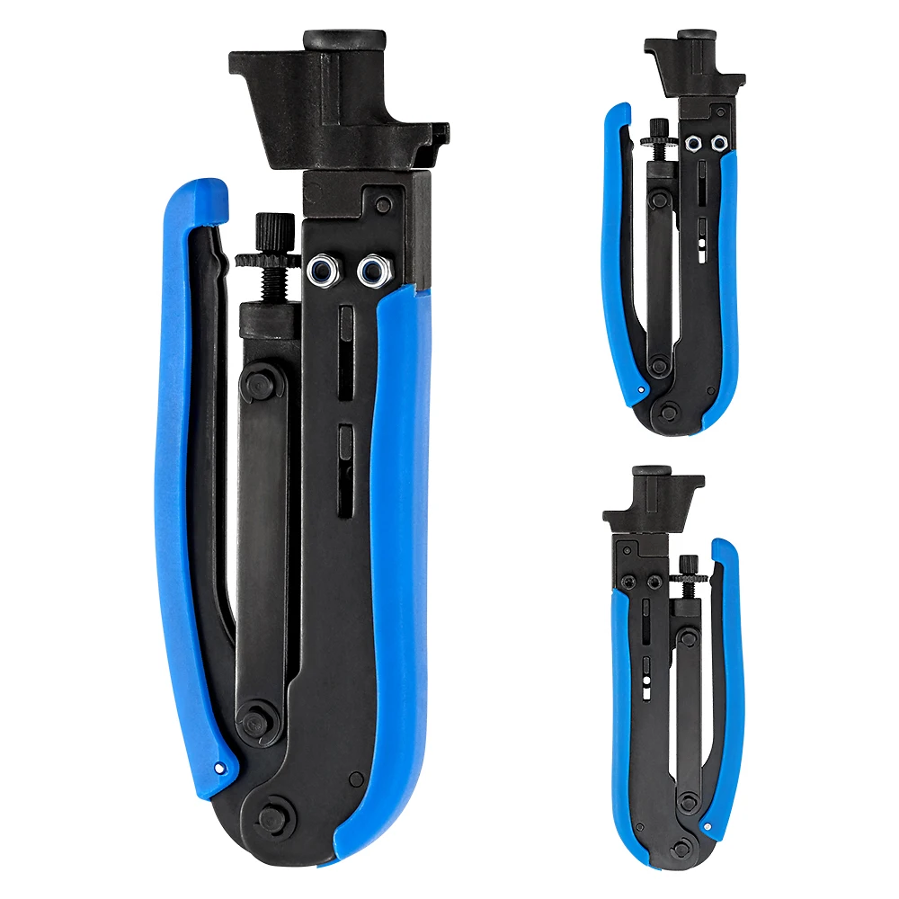 RG6 RG59 RG7 RG11 Wire Stripper Crimper Tool Kit Coaxial Cable Crimping Pliers Set With F BNC Compression Connectors