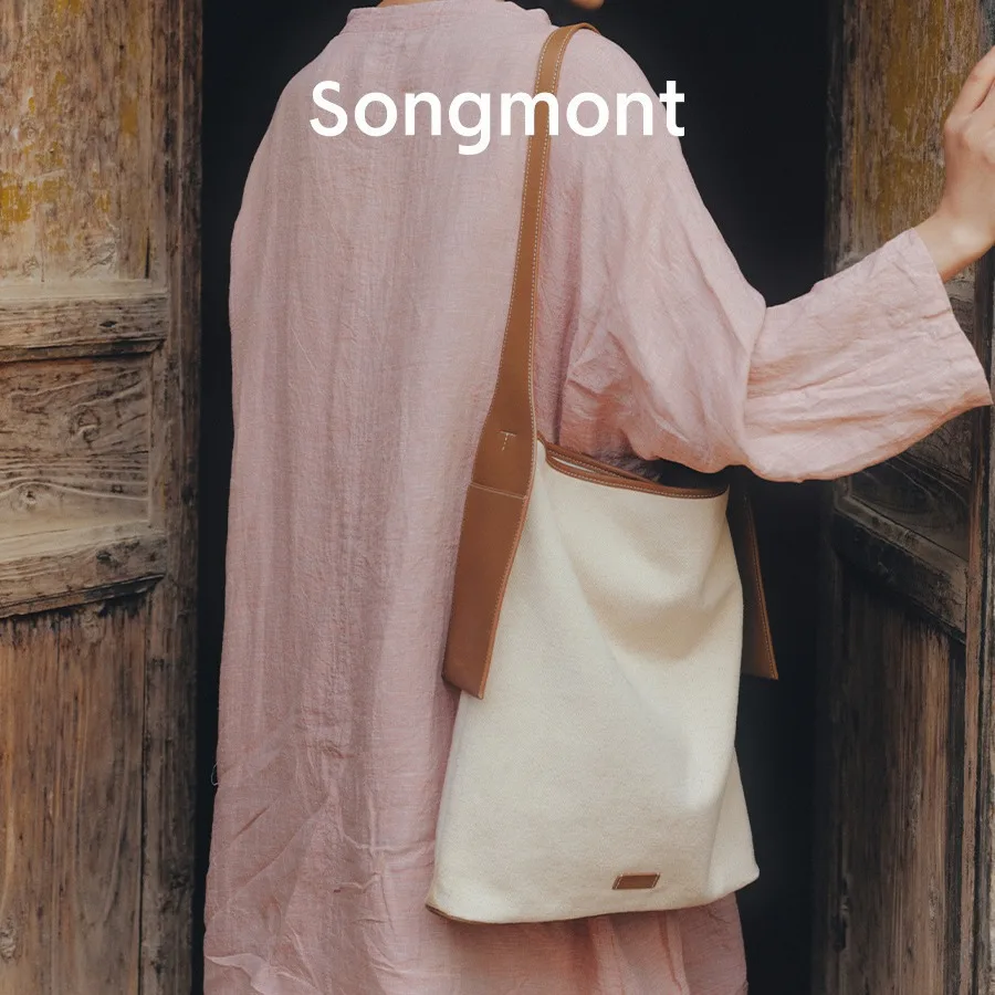 

Songmont Canvas Tote Bag for Women, Casual Spacious Shopper with Ear Handle, Minimalist Beach Bag