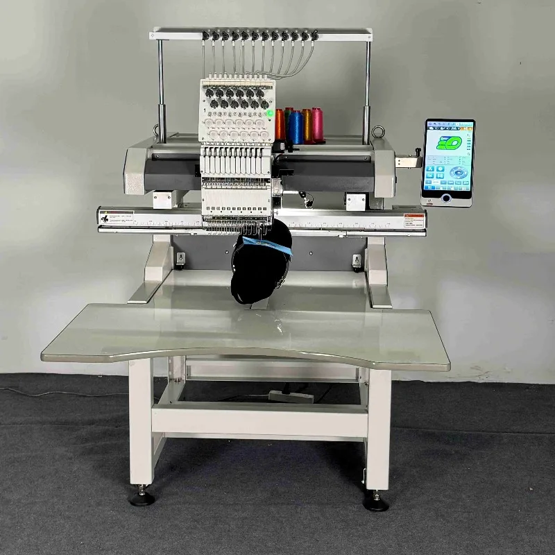 Single Head Embroidery Machine Computerized Automatic Embroidery Equipment For Hat Towel And T Shirt Design