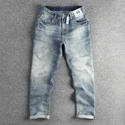 13.5oz American Vintage Casual Washed Cotton Denim Jeans Spring Autumn Tapered Straight Pants 24ss Y2k Youth Male Fashion