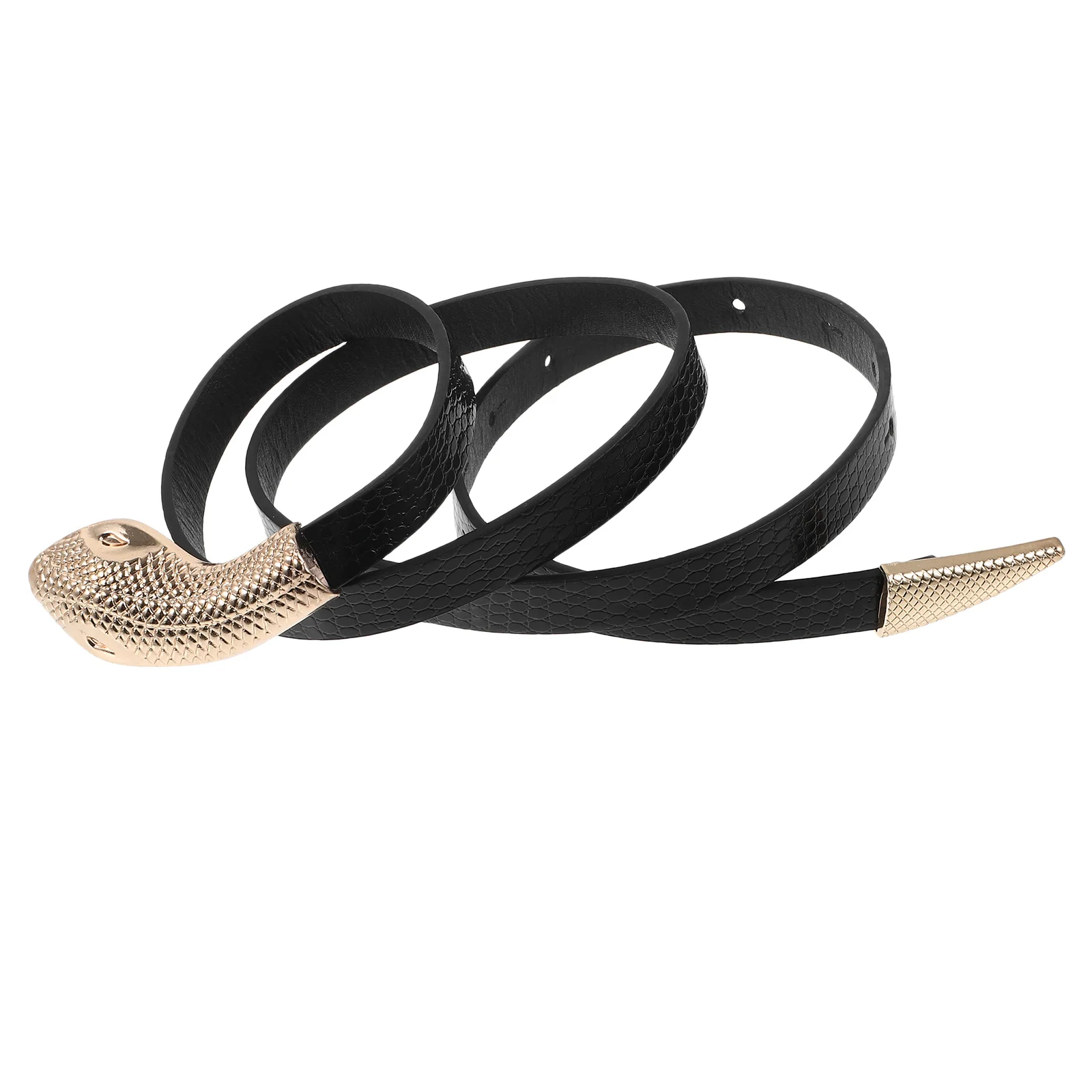 

Unique Snake Buckle Design Black Patent Belt for Women Dresses and Pants Exquisite Accessory Dress Belts for Women