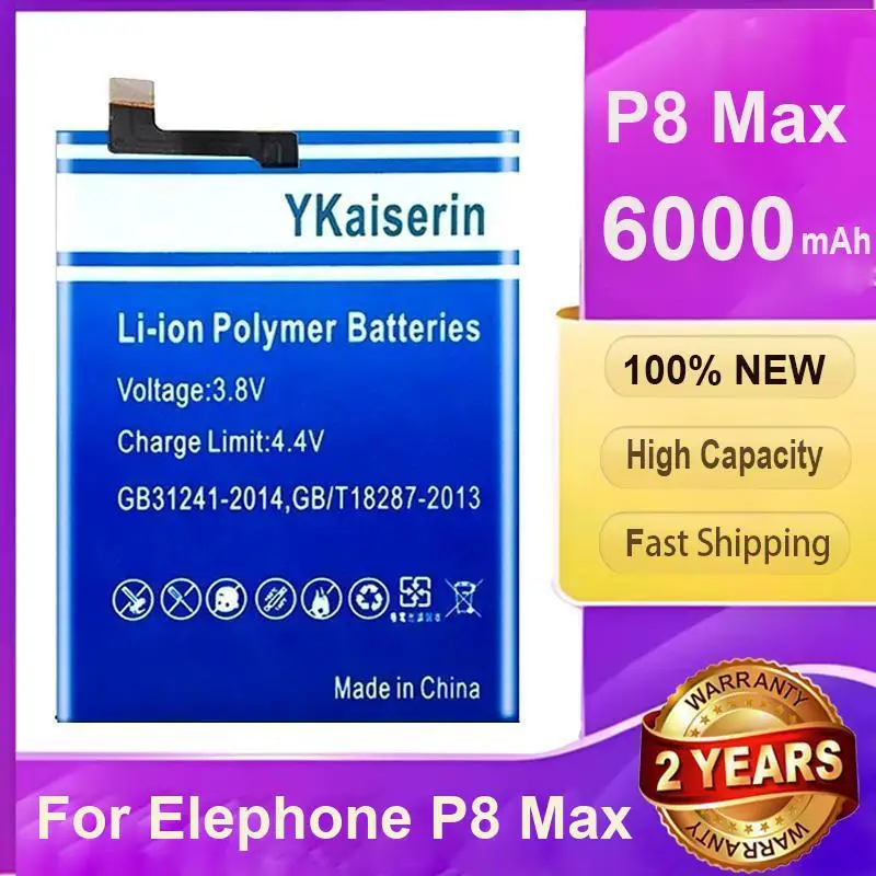 

Для Elephone P8 Max 6000 мАч аккумулятор мобильного телефона долговечный экологически чистый