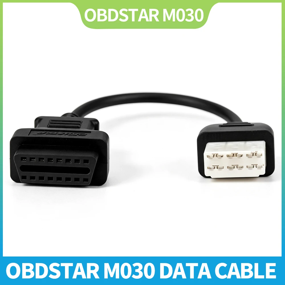 ハートフォード製オートバイ用obdstar-m030診断アダプターケーブル。6ピンからobd2-16ピンへのデータケーブルで、obdstar-iscan-ms50-ms70スキャナーに対応。