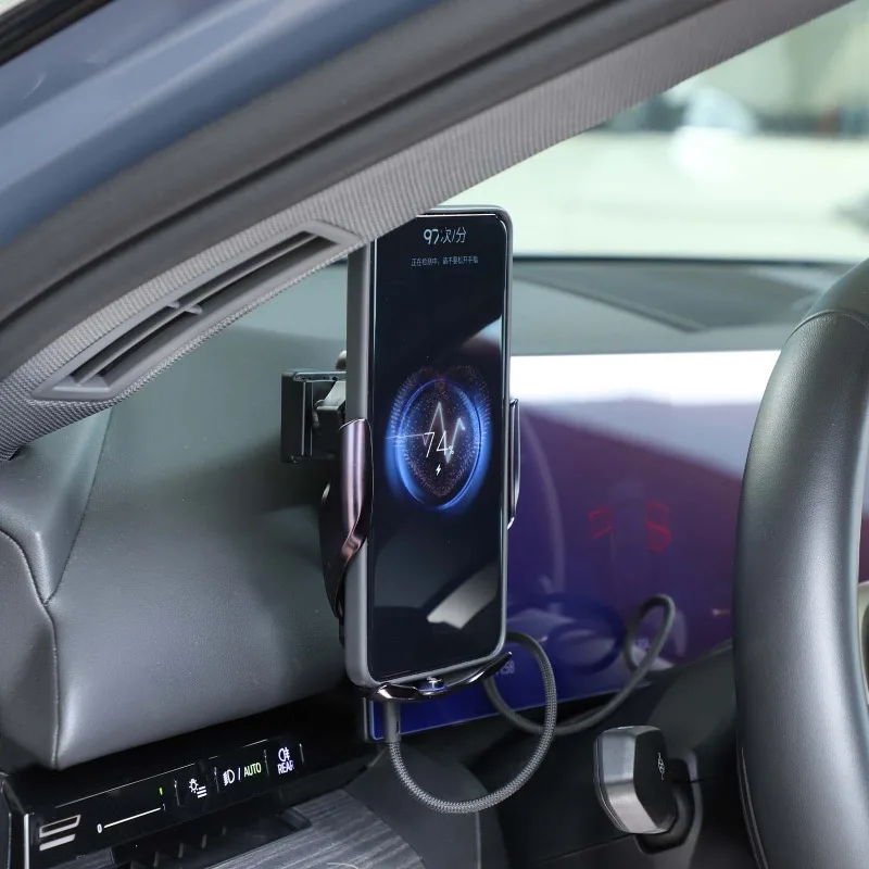 لسيارات BMW 5 Series G60 2024-26 لوحة أدوات السيارة الجانب الأيسر حامل هاتف المحمول لتحديد المواقع والملاحة قوس ملحقات السيارة الداخلية #5