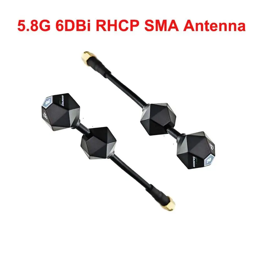 

SoloGood 2 шт. двойные антенны 5,8G с сверхвысоким коэффициентом усиления 6DBi 5,2 ГГц-6,0 ГГц SMA антенна 130 мм антизапотевающий приемник-передатчик для FPV