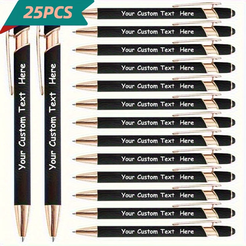 

25PCS Personalized Metal Ballpoint Pens Set Customizable Multifunctional Writing Tools for School Office Ideal Gifts Set