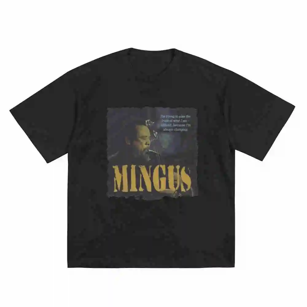 Mingus Jazz Wisdom Bassist Musician Short Sleeve Tee 100% Cotton T-Shirt