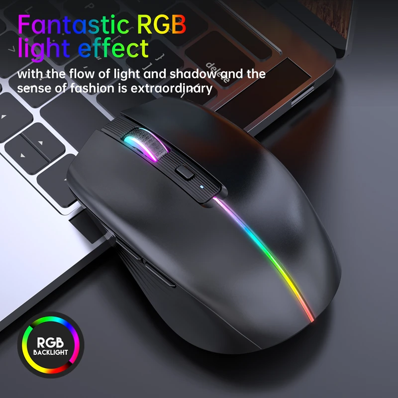 

Xiaomi RGB Charging Wireless Mouse 6-Button Mute Mouse 2.4G/Bluetooth Colorful Light-Emitting Long Battery Life Tri Color Mouse