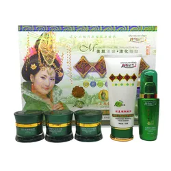 5PCS/lot Moisturizing Skin Care Face Cream+Essence Liquid+Face Cleanser+Day/Night Cream Facial Care Set Whitening Hydrating
