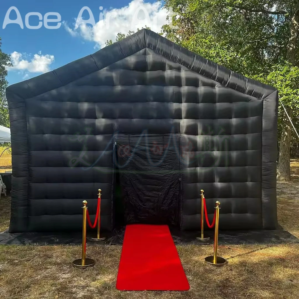 Personnalisé noir grand Pop up Portable Led éclairage discothèque fête événement Disco air tente Mobile boîte de nuit tente gonflable