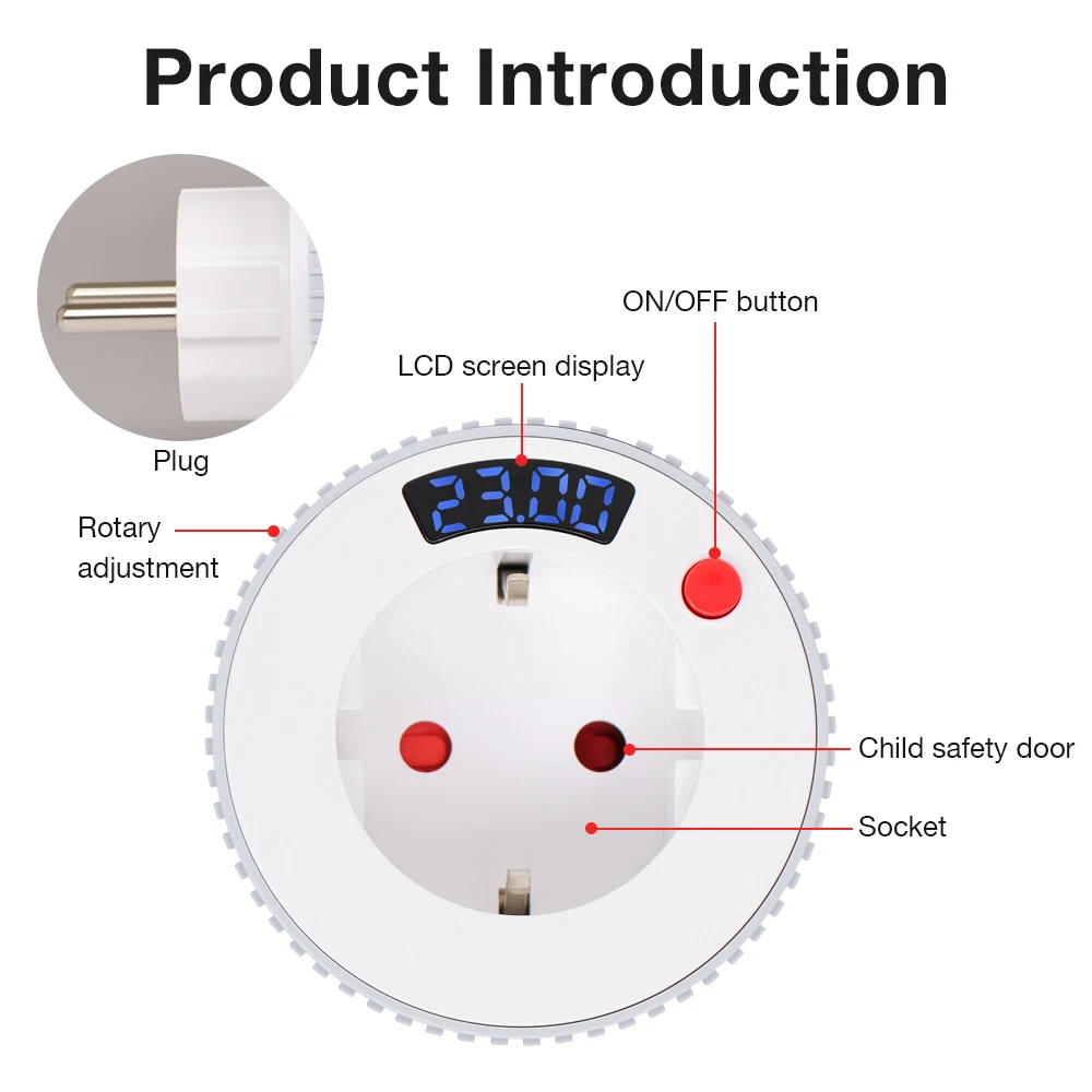 Tuya WiFi Automatische Timer Buchse 16A Ladegerät Countdown-Timer Schalter Timing Controller für Küchengeräte EU Stecker 230V – Detail 8