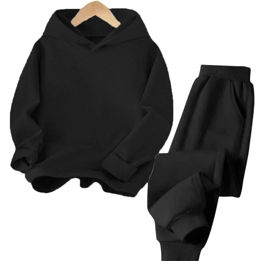 Boys and Girls Hoodie Sets, Children's Casual and Fashionable Fleece Sweatshirts and Hats, Autumn and Winter Styles