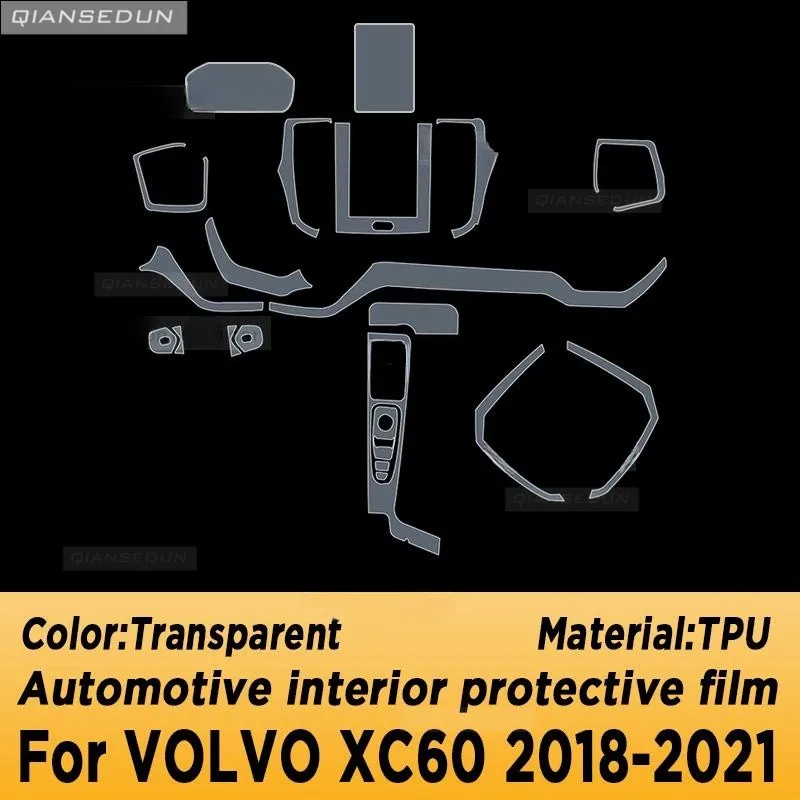 For VOLVO XC60 Hybrid 2018-2023 Gearbox Panel Navigation Screen Automotive Interior TPU Protective Film Cover Anti-Scratch