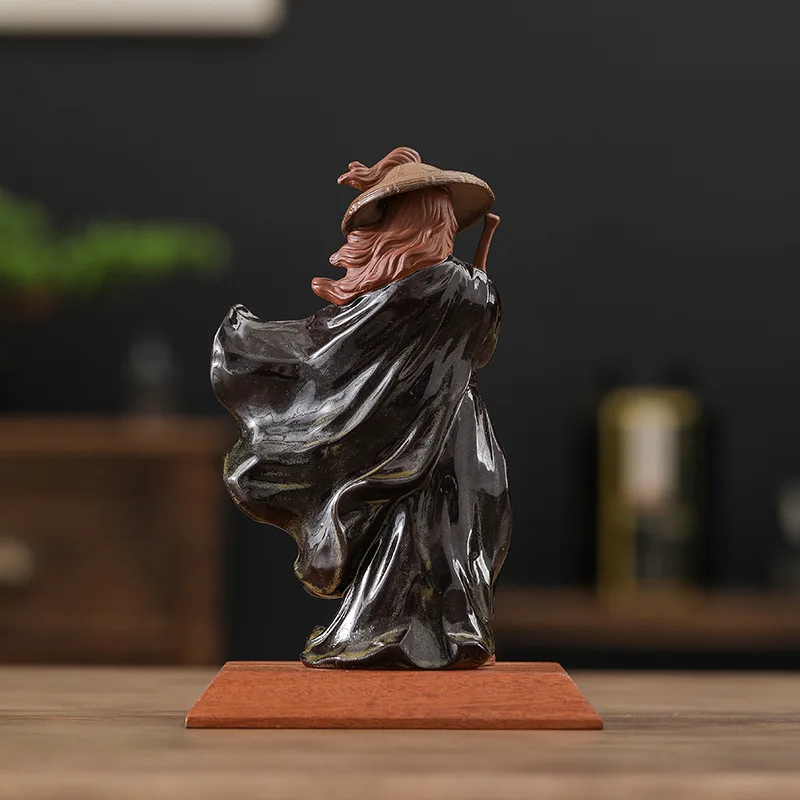 CZ Hanjiang Lonely Shadow Jianghu Old Man Wulin Swordsman Ancient Style Knight Home Decoration Ceramic Crafts view 4