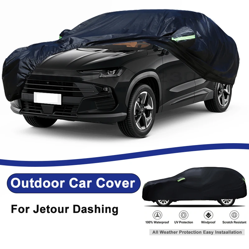 Outdoor Full Car Cover For Jetour Dashing with Reflective Strips Waterproof Snowproof Dustproof UV Protection Auto Accessories