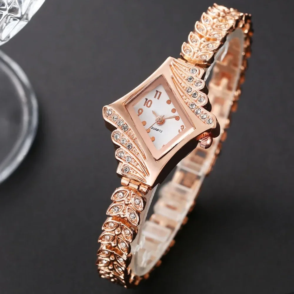 Часы New Personalized Luxury Woman Quartz Watch Bracelet Watch Luxury Crystal Bracelet Gemstone Wristwatch Dress Watches Gift