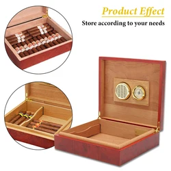 20Count Cigar Humidor Box Cedar Wood Portable Travel Cigar Storage Case Box With Humidifier Hygrometer Cigar Moisturizing Device