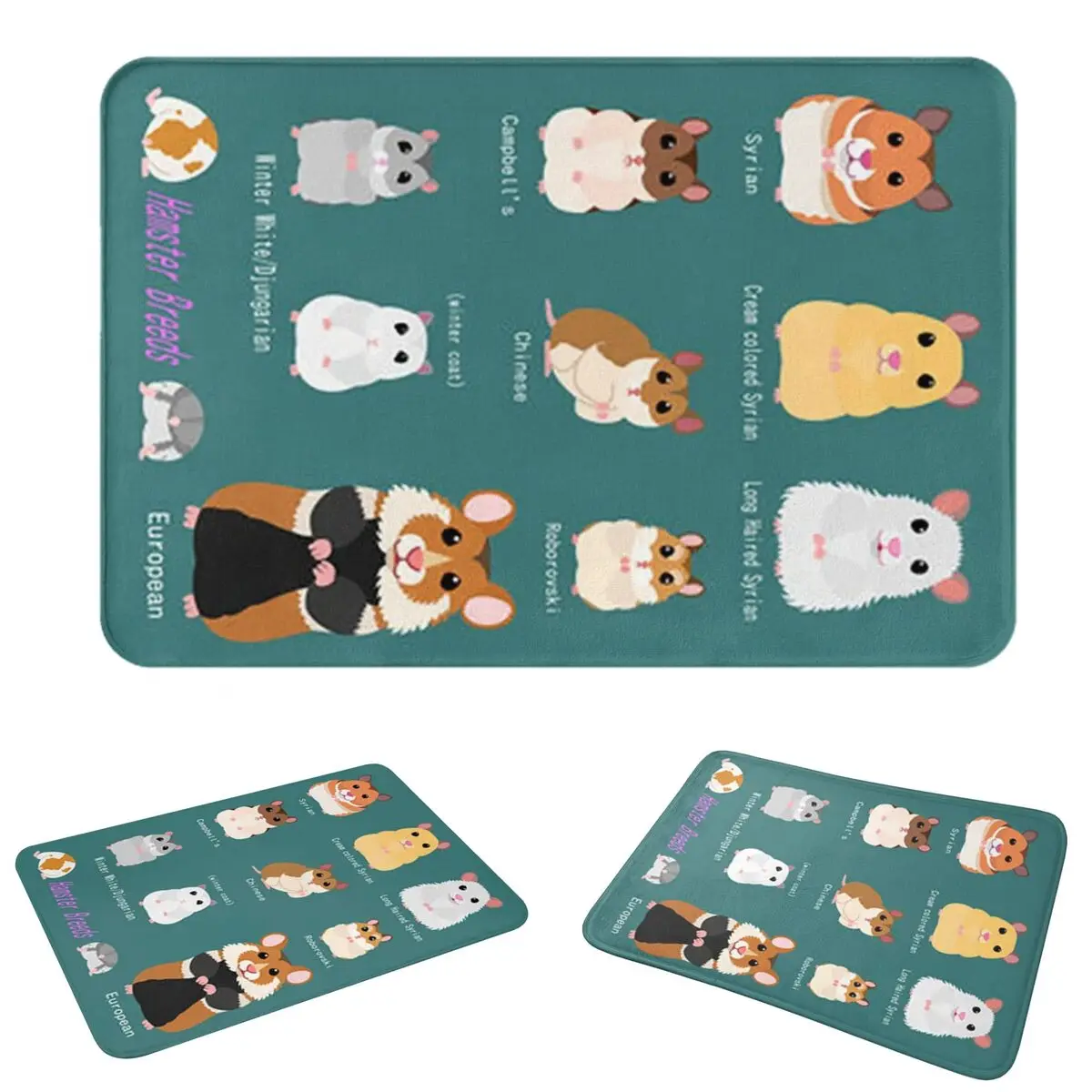 Hamster Breeds Syrian Hamster Anti-slip Doormat Floor Mat Antiwear Carpet Rug for Kitchen Entrance Home Living room Footpad Mats
