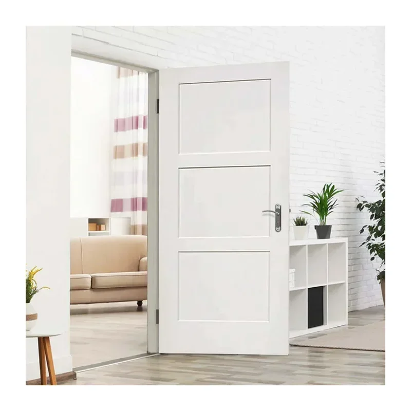 White Color Bedroom Shaker American Wood Solid Plywood Hotel Entrance Hotel interior Wooden Door