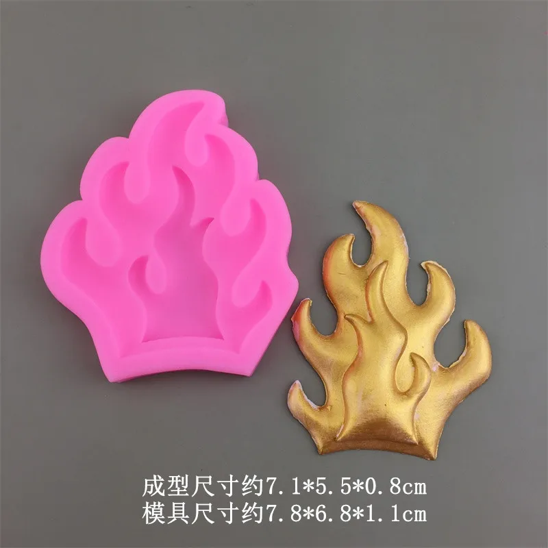 Fire Flame Shape Silicone Mold Fondant Mousse Cake Decoration Baking Chocolate Cookie Making Mold Aromatherapy Plaster Clay Mold