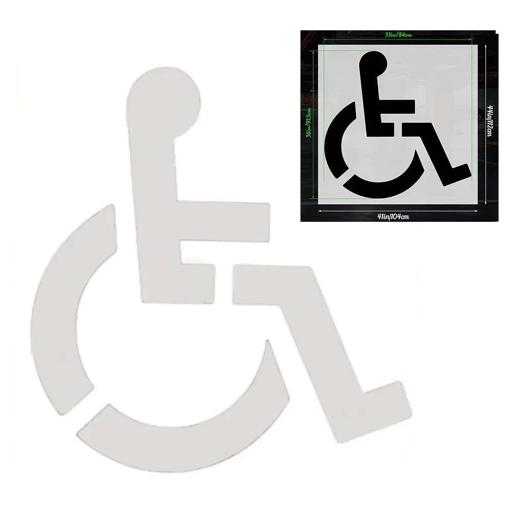 

1pc 36in Handicap Parking Stencil Silicone Parking Space Template For Precise Markings Disabled Parking Signage Handicap Symbol