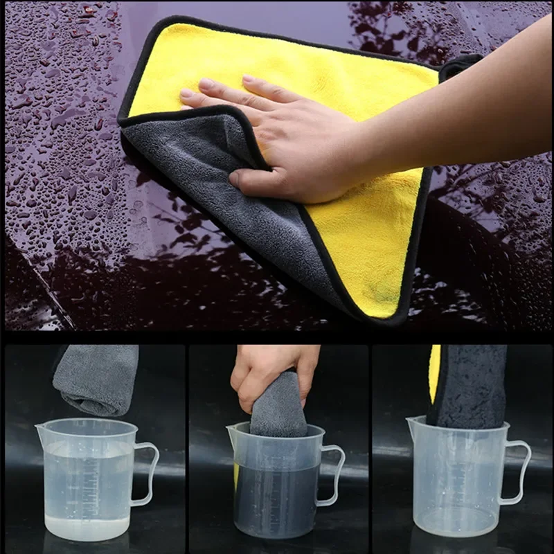 Thicken Car Wash Microfiber Towel 30x30/40/60CM Soft Car Cleaning Drying Cloth Hemming Car Care Cloth Detailing Car Wash Towel image 3