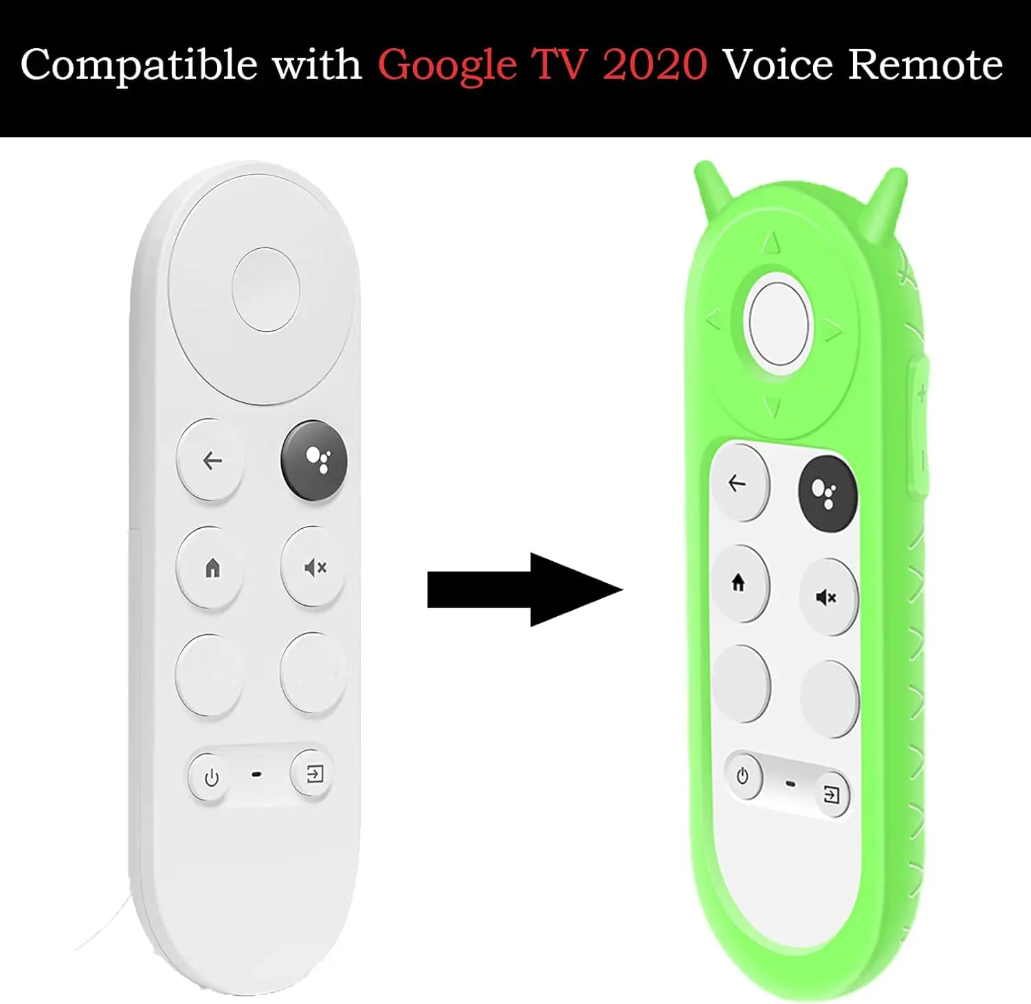 Silicone Protective Case for Google Chromecast TV 2020 Voice Remote, Remote Control Cover For Google TV 4K，Glow in the Dark,2Pcs