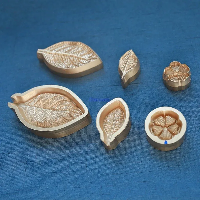 Pyrographic Device Copper Leaf Mould Rose Leaves Pressing Die Heating Mold Dyeing Cloth Flowers with Matching Materials