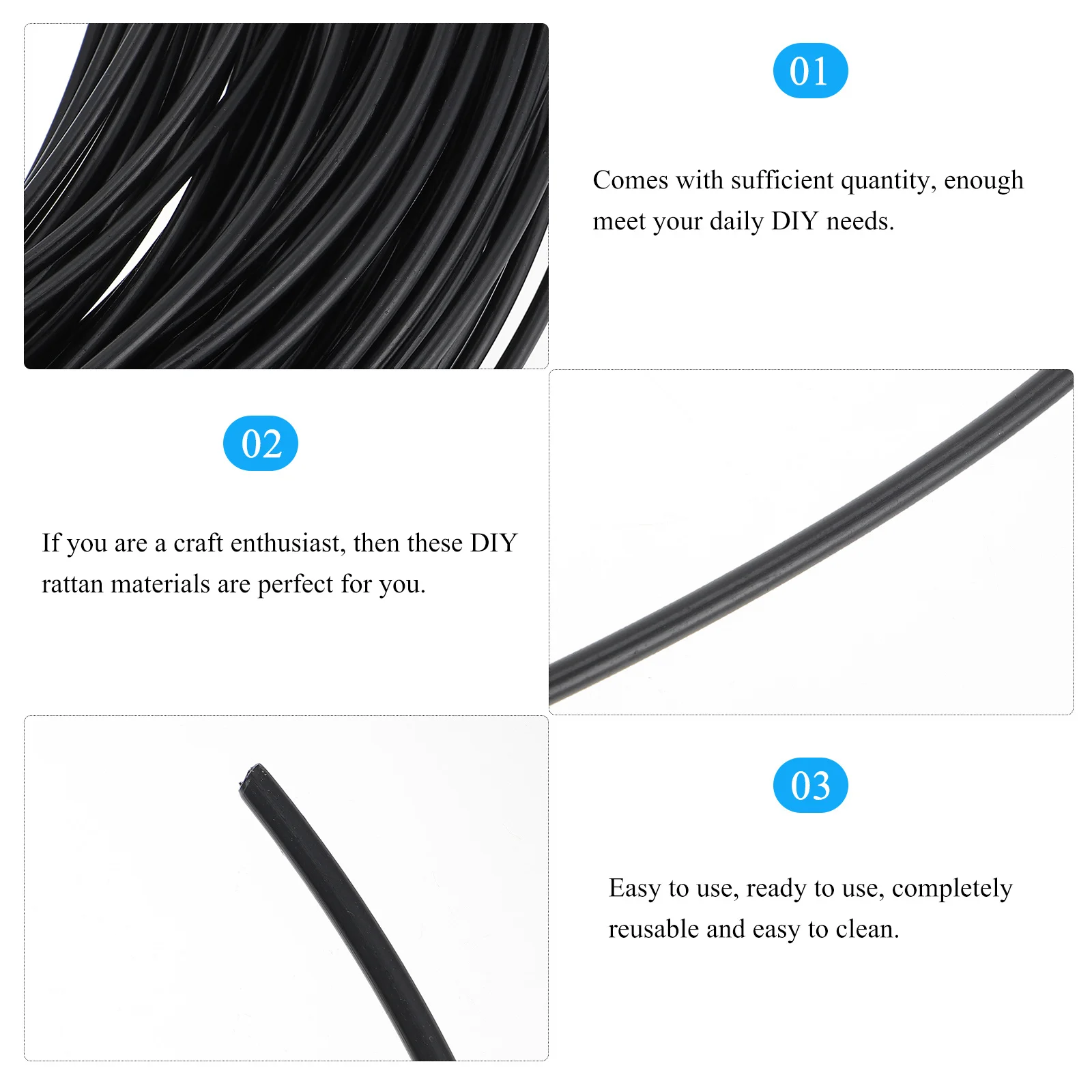 

Hollow Round Rattan Diy Furniture Weaving Material Repair Kit For Chair Table Multifunctional Plastic Wicker Handicraft